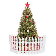 10/15/20Pcs Christmas Tree Fence Decoration White Plastic Plant Mini Fence For New Year Party Home Garden Holiday Indoor Decor