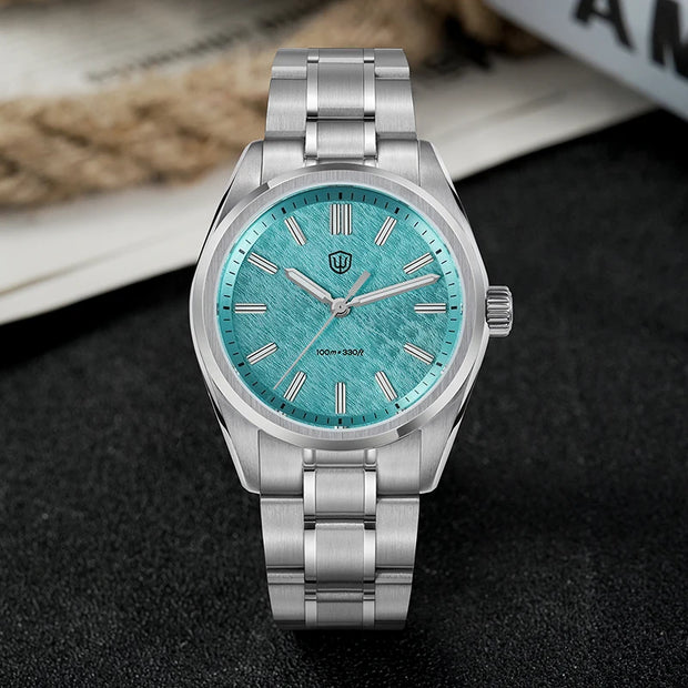 Watchdives WD0003B ‌Quartz Watches ‌VH31 Movement Aventurine Dial Watch 100m Waterproof Sapphire Crystal 36mm Vintage Watch