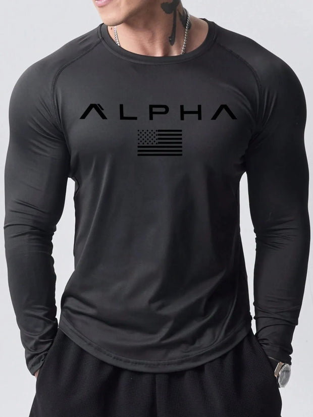 The new men's long-sleeved T-shirt for Spring and Autumn 2025 is casual fashionable and comfortable with 3D letter printing