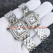 Custom Women Luxury Brand Square Roman Dial Gold And Silver Women's Steel With Diamond Case Quartz Movement Watches