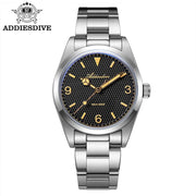 ADDIESDIVE New Men's Analog Watch Bubble Mirror Glass 100m Luminous Men's Quartz Watches with Stainless Steel Bracelet AD2096