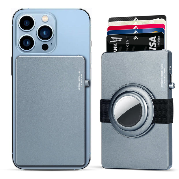 TOYFID All-Aluminum Pop Up Slide Rfid Slim Card Holder Wallet With Airtag Holder-6