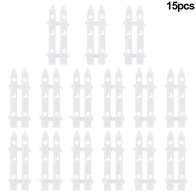10/15/20Pcs Christmas Tree Fence Decoration White Plastic Plant Mini Fence For New Year Party Home Garden Holiday Indoor Decor