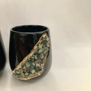 Set of 2 Black Ceramic Vases-6