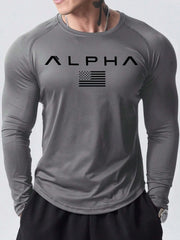 The new men's long-sleeved T-shirt for Spring and Autumn 2025 is casual fashionable and comfortable with 3D letter printing