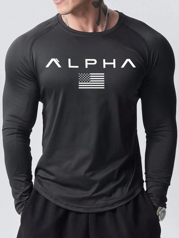 The new men's long-sleeved T-shirt for Spring and Autumn 2025 is casual fashionable and comfortable with 3D letter printing