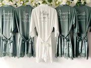 Bridesmaid Robes Bride Gift Bride Robe Bridesmaid Gift Satin Lace Robe Bride Dressing Gown Bridal Party Robes Wedding Robe Perso