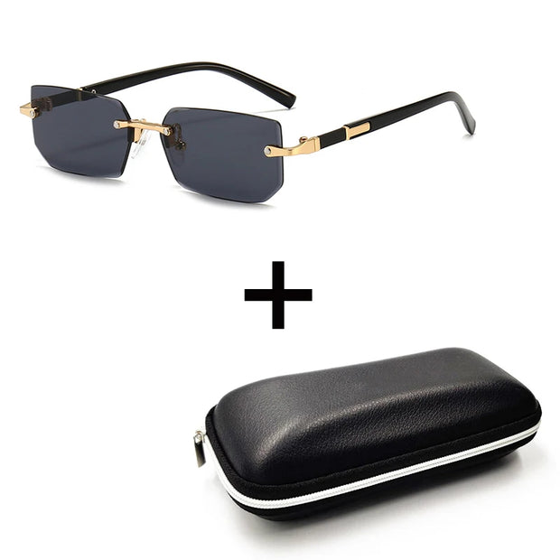 Fashion Rimless Sunglasses Men Women Populare Frameless Sun Glasses Male Female Classic Small Square Summer Traveling Shades