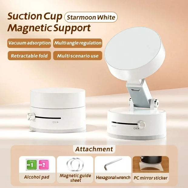 Magnetic Phone Holder Stand, Adjustable & Foldable, Strong Suction Cup, Vacuum Adsorption, Portable Multifunctional Mobile Phone