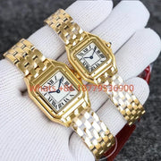 Custom Women Luxury Brand Square Roman Dial Gold And Silver Women's Steel With Diamond Case Quartz Movement Watches