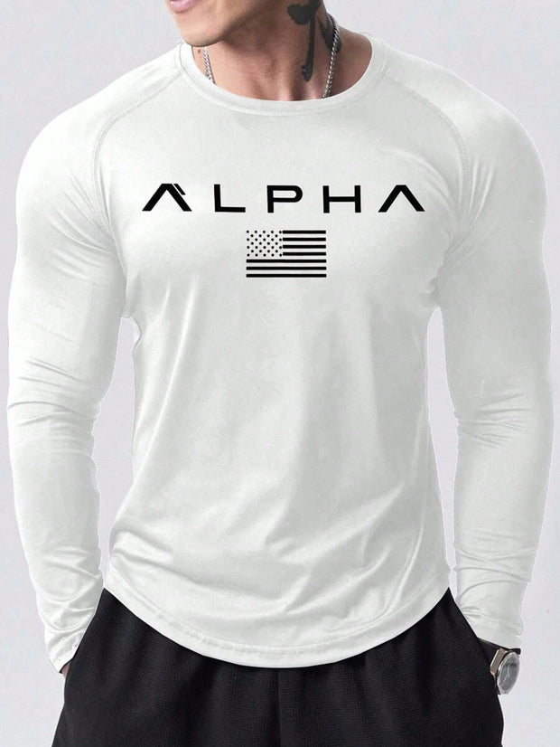 The new men's long-sleeved T-shirt for Spring and Autumn 2025 is casual fashionable and comfortable with 3D letter printing