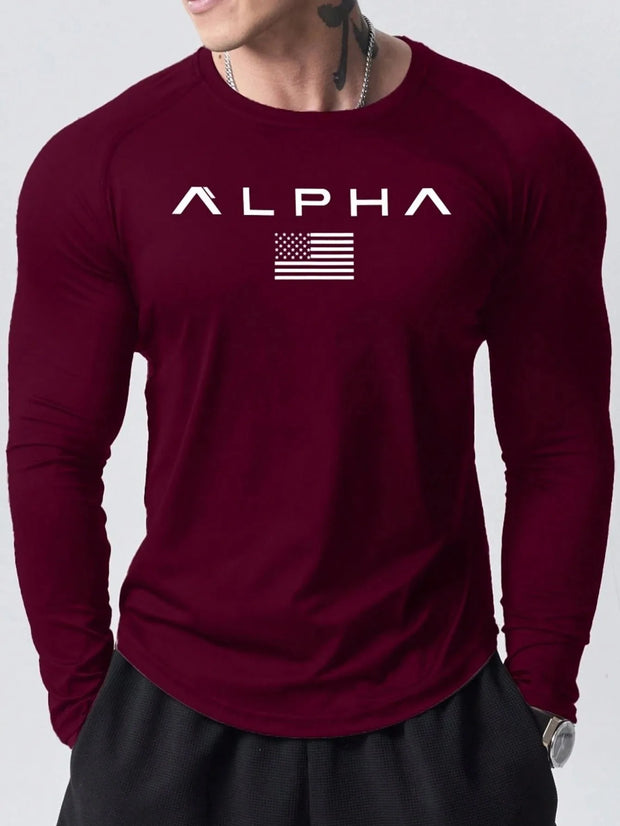 The new men's long-sleeved T-shirt for Spring and Autumn 2025 is casual fashionable and comfortable with 3D letter printing