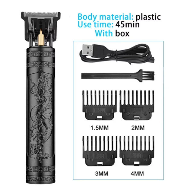 T9 Vintage Cordless Hair Cutting Machine - Professional Barber Trimmer for Men Beard Shaving for Shavers with Lightweight Design