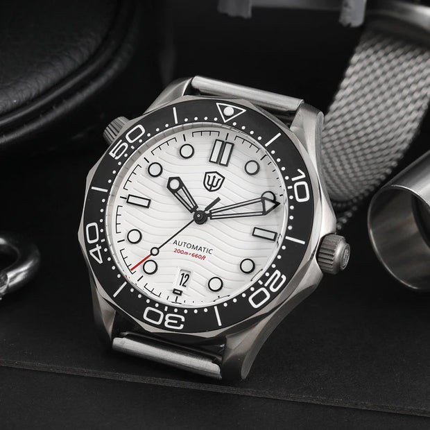 Watchdives WD007 V3 Mens Watches NH35 Automatic Movement Nylon Strap Watch 200m Waterproof Mechanical Watches with Gift Box