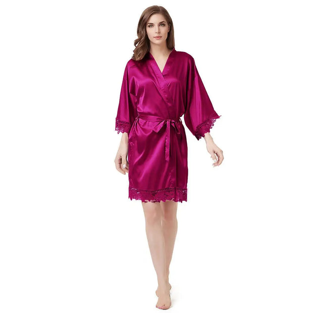 Bridesmaid Robes Bride Gift Bride Robe Bridesmaid Gift Satin Lace Robe Bride Dressing Gown Bridal Party Robes Wedding Robe Perso