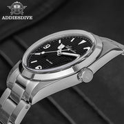 ADDIESDIVE New Men's Analog Watch Bubble Mirror Glass 100m Luminous Men's Quartz Watches with Stainless Steel Bracelet AD2096
