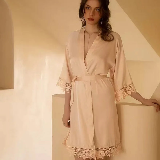Bridesmaid Robes Bride Gift Bride Robe Bridesmaid Gift Satin Lace Robe Bride Dressing Gown Bridal Party Robes Wedding Robe Perso