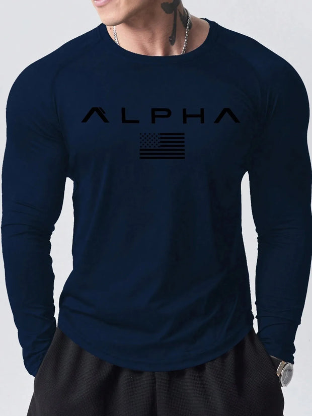 The new men's long-sleeved T-shirt for Spring and Autumn 2025 is casual fashionable and comfortable with 3D letter printing