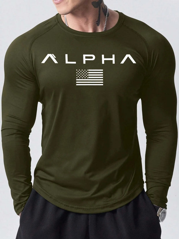 The new men's long-sleeved T-shirt for Spring and Autumn 2025 is casual fashionable and comfortable with 3D letter printing