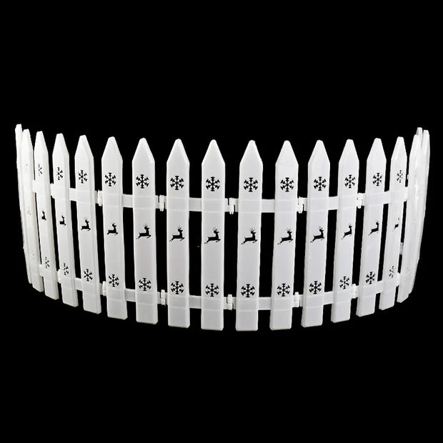 10/15/20Pcs Christmas Tree Fence Decoration White Plastic Plant Mini Fence For New Year Party Home Garden Holiday Indoor Decor
