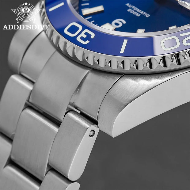ADDIESDIVE New Diving Gift Watch Men 8215 Automatic Sapphire AR Coated Glass Ceramic Bezel Waterproof 200m Luminous Stainless St