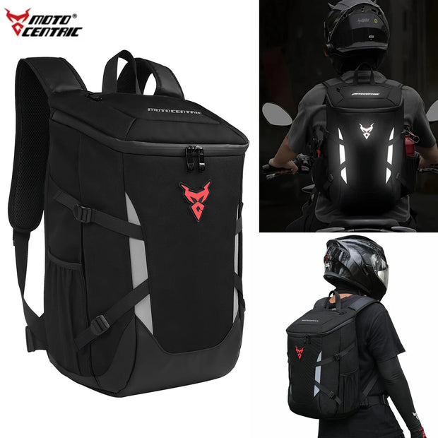 Waterproof Motorcycle Backpack Outdoor Sports Moto Biker Cycling Riding Helmet Backpack Reflective Business Travel Laptop Bag