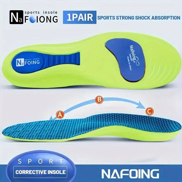 1 Pair New Sports Elasticity Insoles Elasticity Shock Absorption Breathable Running Insoles
