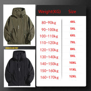 Big Size 12XL Bomber Jacket Men Hooded Zipper Windbreaker Male Fishing Waterproof Windproof Windshield Outerwear Large Plus Fat