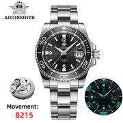 ADDIESDIVE New Diving Gift Watch Men 8215 Automatic Sapphire AR Coated Glass Ceramic Bezel Waterproof 200m Luminous Stainless St