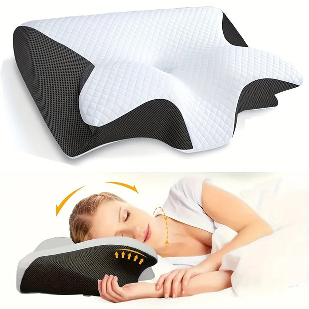 Ergonomic cotton snack pillow with comfortable sleeping design, soft and lightweight, perfect for side, back and abdominal sleep