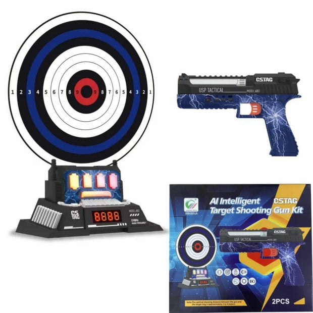 CSTAG AI Target Shooting Competition Laser Pistol Set Intelligent Scoring Game Indoor Outdoor Sports Game Kids Boys Toy Gift