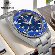 ADDIESDIVE New Diving Gift Watch Men 8215 Automatic Sapphire AR Coated Glass Ceramic Bezel Waterproof 200m Luminous Stainless St
