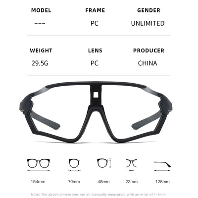Photochromic Cycling Glasses Sports Bike Sunglasses Men Women Mtb Bicycle Eyewear Baseball Softball Sun Glasses