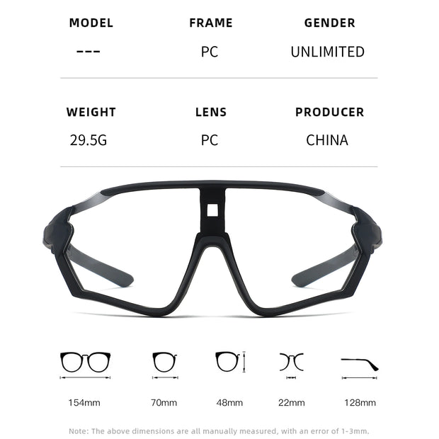 Photochromic Cycling Glasses Sports Bike Sunglasses Men Women Mtb Bicycle Eyewear Baseball Softball Sun Glasses