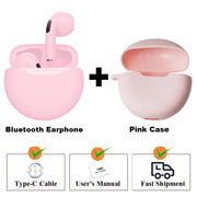 New TWS Earphone Bluetooth Headphones with Mic 9D Stereo Pro 6 Earbuds Wireless Bluetooth Headset apply to smartphones