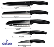 Kitchen Knife Set Kit | Black Magnetic Rack & Sharpener