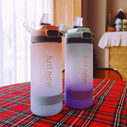 600ml Water Bottles Fashion Water Bottle with Straw BPA Free Portable Outdoor Sport Cute Drinking Plastic Bottles Eco-Friendly-4