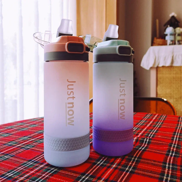 600ml Water Bottles Fashion Water Bottle with Straw BPA Free Portable Outdoor Sport Cute Drinking Plastic Bottles Eco-Friendly-4