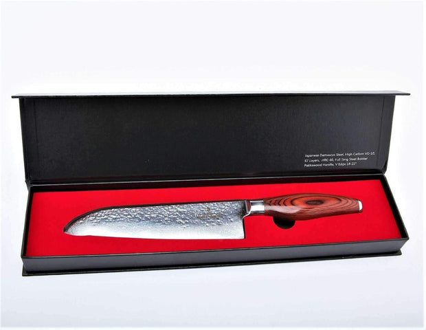 Damascus VG10 Santoku Knife – 7.25" High Carbon Japanese Blade