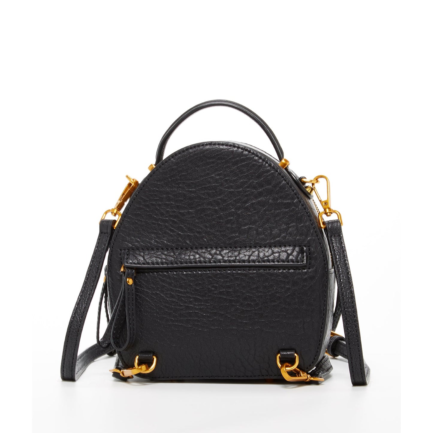 SUSU Small Black Leather Backpack Purse for Women Convertible Crossbody Bag