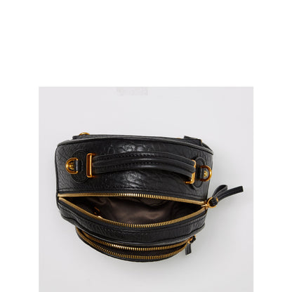 SUSU Small Black Leather Backpack Purse for Women Convertible Crossbody Bag