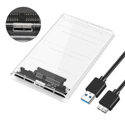 Transparent HDD Case HDD Enclosure 2.5 Inch SSD SATA To USB 3.0 Type-C 3.1 Adapter Portable External Hard Drive Box Tool-Free