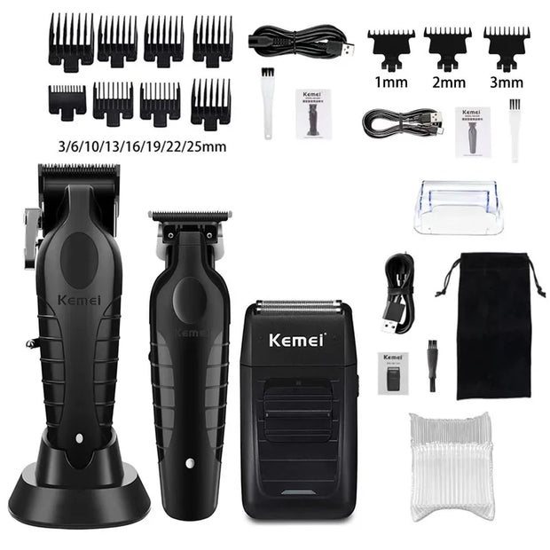 Kemei KM-2296 KM-2299 KM-1102 Hair Clipper Kit Men's Electric Shaver Hair Trimmer Machine Professional Hair Cutting Machine