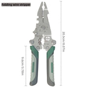 Foldable wire stripper, pulley design multi-function electrician wire splitter wire winding pliers crimping pliers hand tool