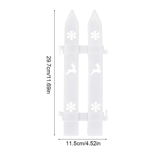 10/15/20Pcs Christmas Tree Fence Decoration White Plastic Plant Mini Fence For New Year Party Home Garden Holiday Indoor Decor