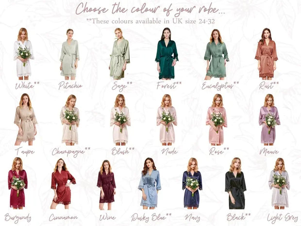 Bridesmaid Robes Bride Gift Bride Robe Bridesmaid Gift Satin Lace Robe Bride Dressing Gown Bridal Party Robes Wedding Robe Perso