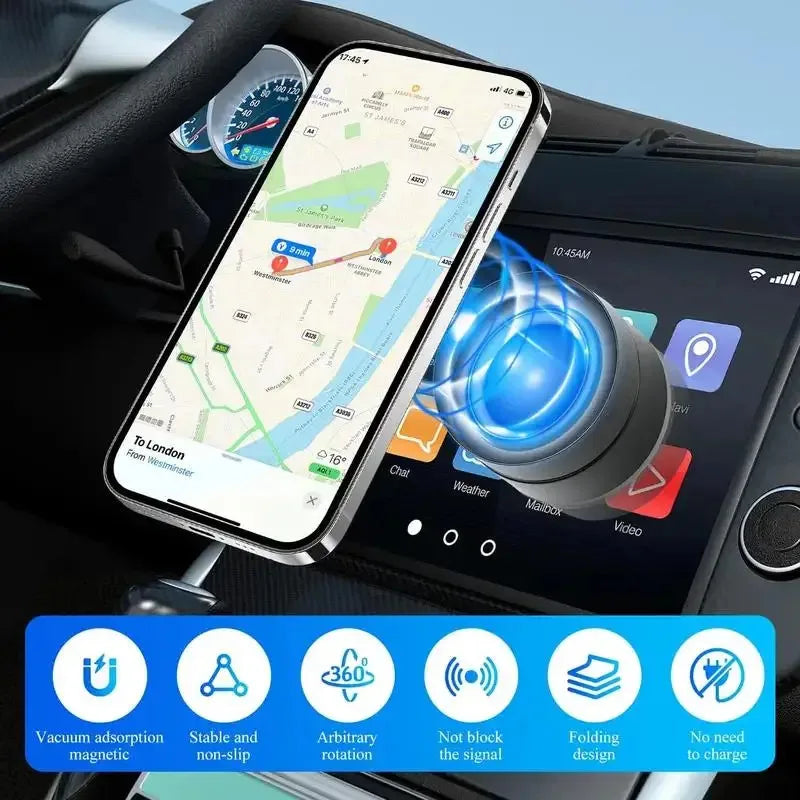 Magnetic Phone Holder Stand, Adjustable & Foldable, Strong Suction Cup, Vacuum Adsorption, Portable Multifunctional Mobile Phone