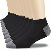 10 Pairs of Men's/women's Boat Socks, Plain Color, Anti Odor, Summer Ankle Socks, Casual and Breathable Low Waisted Socks