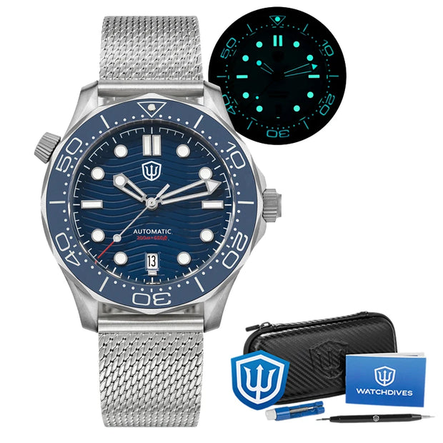 Watchdives WD007 V3 Mens Watches NH35 Automatic Movement Nylon Strap Watch 200m Waterproof Mechanical Watches with Gift Box