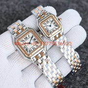 Custom Women Luxury Brand Square Roman Dial Gold And Silver Women's Steel With Diamond Case Quartz Movement Watches